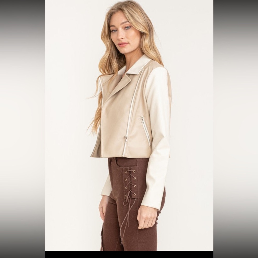 Neutral Colorblock Motojacket - Picture 5 of 7